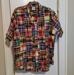 Brooks Brothers patchwork short sleeve button up